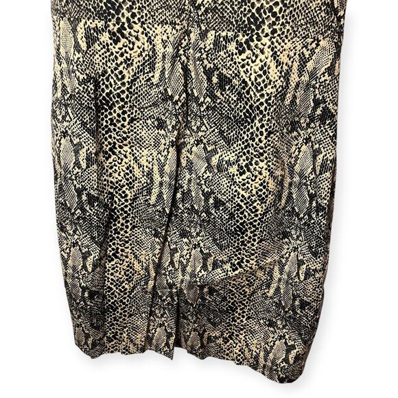 Michael Kors Snakeskin Print Sheath Dress Beige Black Bodycon Cocktail Size 6 - Picture 9 of 14